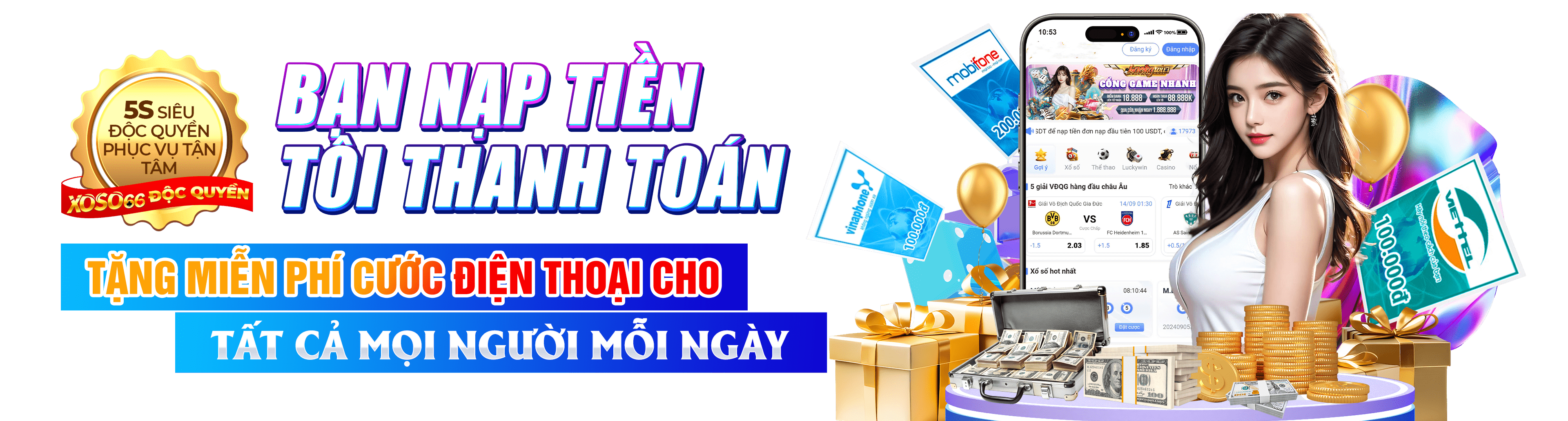 Hình ảnh quảng cáo của rikvip hiển thị nền tảng và các lợi ích