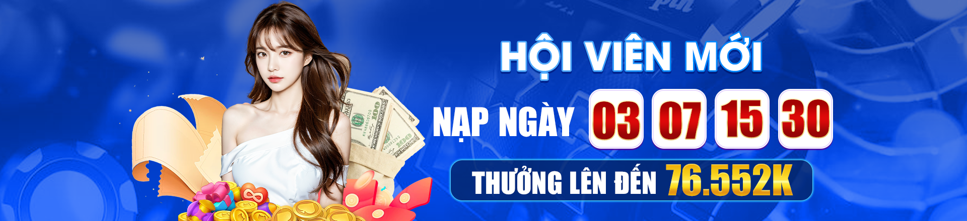 Hình ảnh quảng cáo của rikvip hiển thị nền tảng và các lợi ích